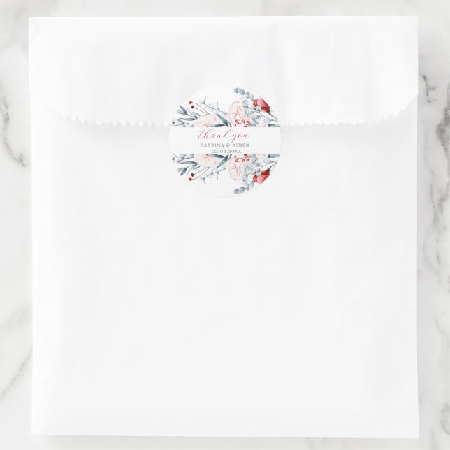 Adesivo Casamento Floral De Flor Vermelho E Azul (Bolsa)