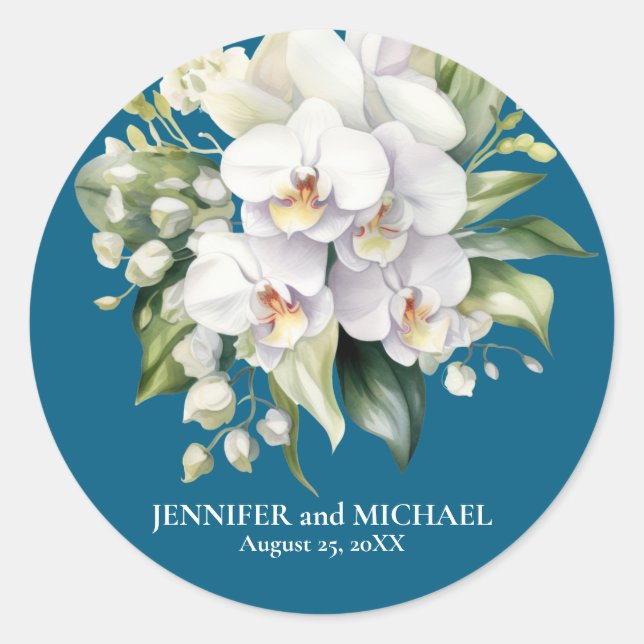 Adesivo Casamento Floral de Flores Brancas (Frente)