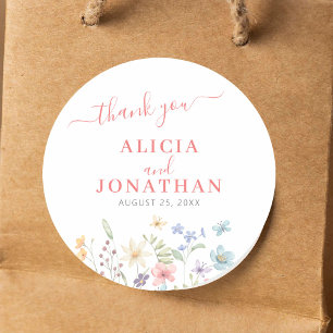 Adesivo Casamento floral de flores silvestres em aquarela