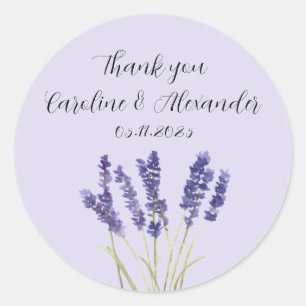 Adesivo Casamento Floral de Herbos de Lavanda de Aquarela 