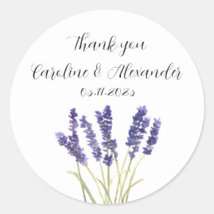 Adesivo Casamento Floral de Herbos de Lavanda de Aquarela 
