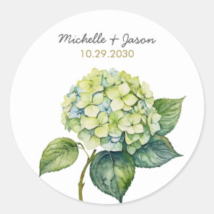 Adesivo Casamento Floral de Hortênsia em Aquarela Elegante