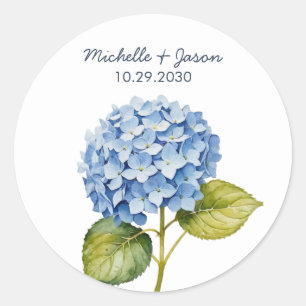 Adesivo Casamento Floral de Hortênsia em Aquarela Elegante