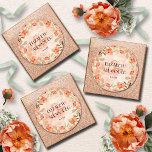 Adesivo Casamento Floral de Laranja Laranja-Aquarela<br><div class="desc">Lindas flores cor-de-laranja e folhas elegantes destacam esses adesivos redondos com sua redação em letra chic. Perfeito para casamentos,  chás de panela e muito mais. CORRESPONDENDO a itens na nossa loja.</div>