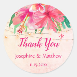 Adesivo Casamento Floral De Luzes De Cordas Tropicais Obri