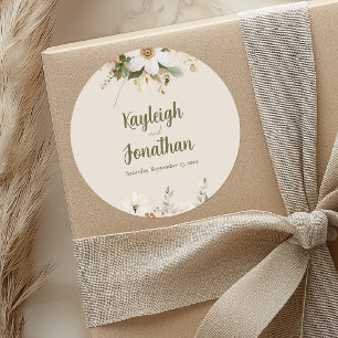 Adesivo Casamento Floral de Modern Beige Watercolor