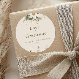 Adesivo Casamento Floral de Modern Beige Watercolor