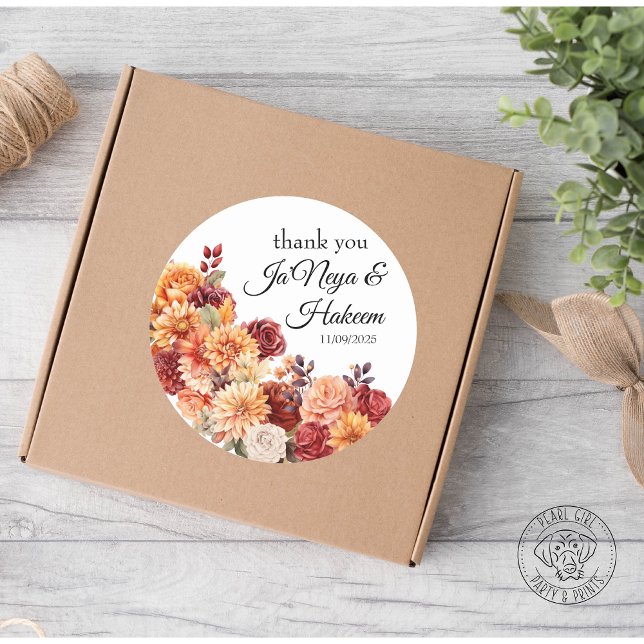 Adesivo Casamento Floral de Outono (Criador carregado)