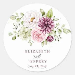 Adesivo Casamento Floral de Outono e Inverno em Tonalidade