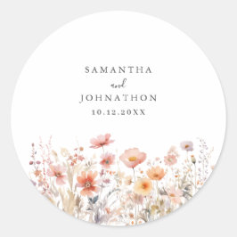 Adesivo Casamento Floral de Peach Wildflower