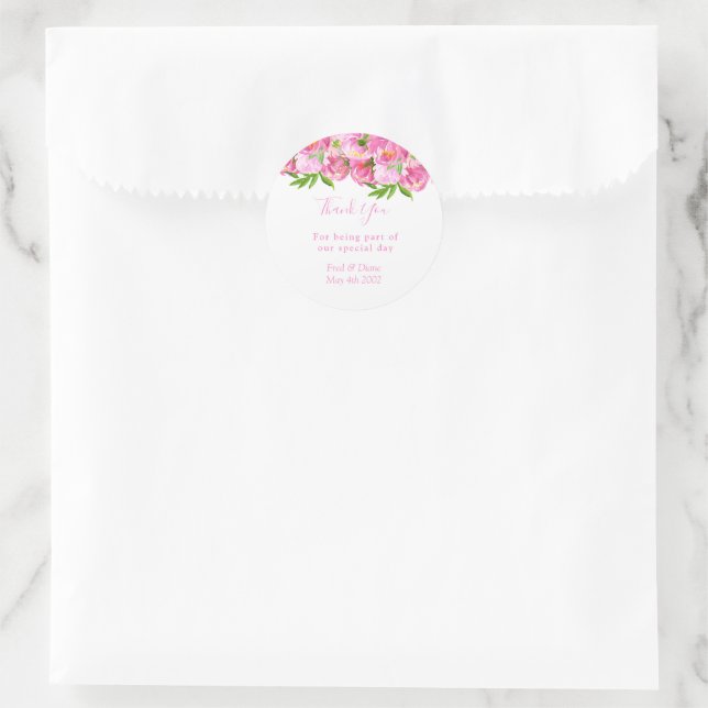 Adesivo Casamento Floral de Peões Rosa-de-Aquarela Elegant (Bolsa)