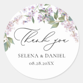 Adesivo Casamento Floral de Purple Watercolor