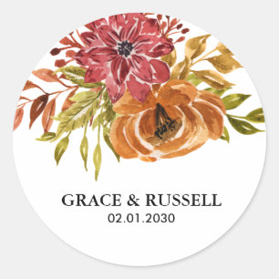 Adesivo Casamento Floral de Queda Elegante