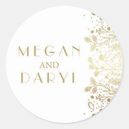 Adesivo Casamento Floral de Respiração do Bebê Dourado