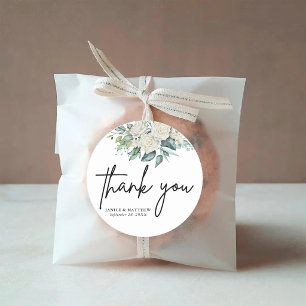 Adesivo Casamento Floral de Rosa Verde Branco Elegante