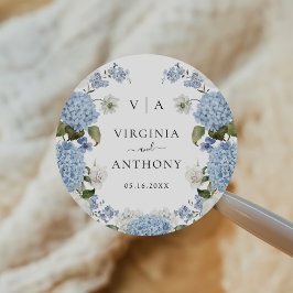 Adesivo Casamento Floral de Rosas Brancas de Hydrangea Azu