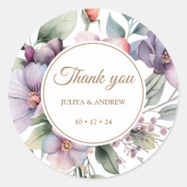 Adesivo Casamento floral de Watercolor Elegante