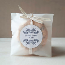 Casamento Floral Desenhado à Mão em Azul Meia-Noit