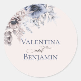 Adesivo Casamento floral Elegante de bege azul Dusty