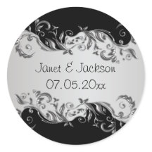 Casamento Floral Elegante de Preto e Prata