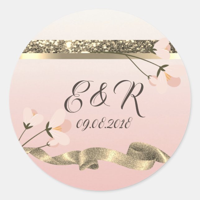 Adesivo Casamento Floral Elegante e Sofisticado (Frente)