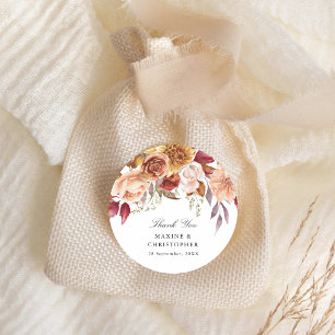 Adesivo Casamento Floral em Aquarela Vermelho Borgonha