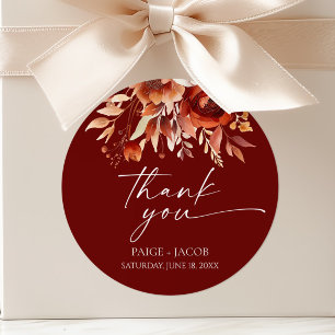 Adesivo Casamento Floral Flor Burgundy Enferrujado Marrom