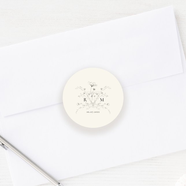 Adesivo Casamento Floral Floral Elegante (Criador carregado)