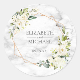 Adesivo Casamento Floral Geométrico de Cobre Marble