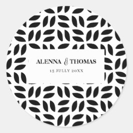 Adesivo Casamento floral geométrico preto e branco sofisti