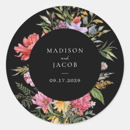 Adesivo Casamento Floral Holandês Negro Elegante Boho