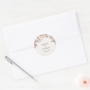 Adesivo Casamento Floral Magnólia Rosa Poeira Creme Elegan