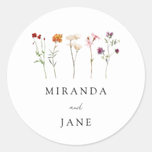 Adesivo Casamento Floral Minimalista de Flores Silvestres