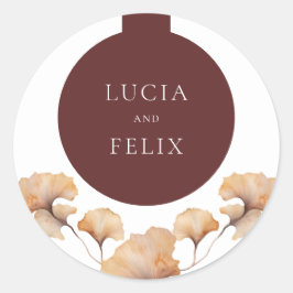 Adesivo Casamento Floral Minimalista de outono Elegante