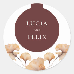 Adesivo Casamento Floral Minimalista de outono Elegante