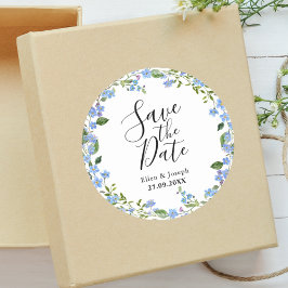 Adesivo Casamento Floral Mínimo Personalizado Salvar A Dat