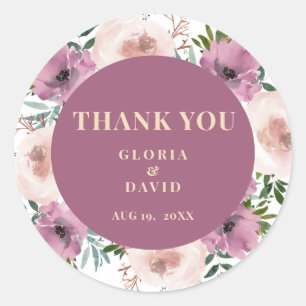 Adesivo Casamento Floral Modern Plum
