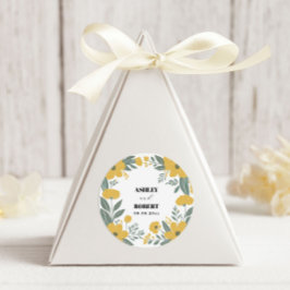 Adesivo Casamento Floral Moderno Amarelo