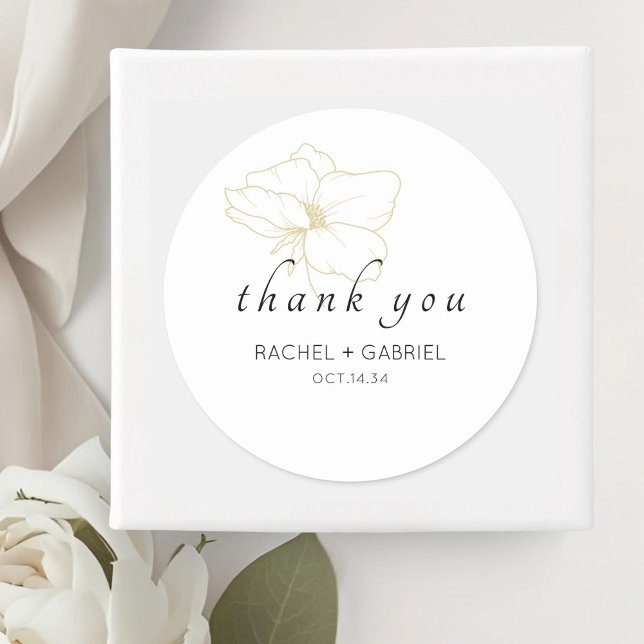 Adesivo Casamento Floral Moderno Chic Branco (Criador carregado)