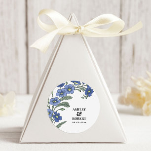 Adesivo Casamento Floral Moderno Periwinkle Blue