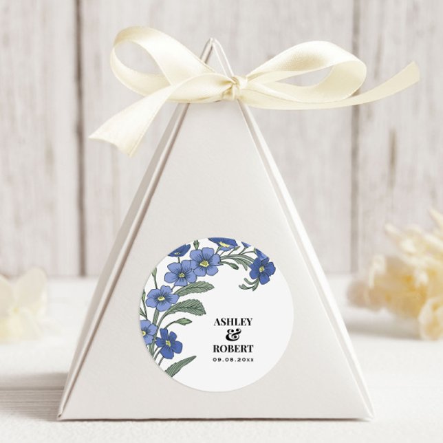 Adesivo Casamento Floral Moderno Periwinkle Blue (Criador carregado)