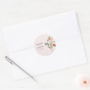 Adesivo Casamento Floral Moderno Simples de Flor Selvagem
