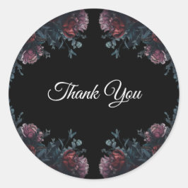 Adesivo Casamento Floral Negro Elegante Negro Gótico