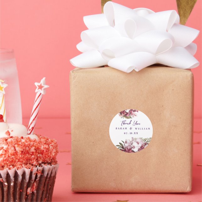 Adesivo Casamento Floral Obrigado Aos Padrões Clássicos Re (Festa)