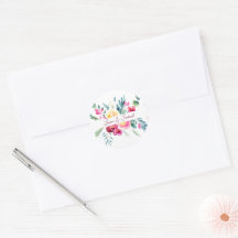 Casamento floral personalizado em aquarela rosa e 