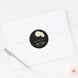 Adesivo Casamento Floral Preto