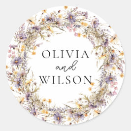 Adesivo Casamento Floral Púrpura Elegante