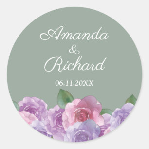 Adesivo Casamento Floral Púrpura Púrpura Sage Dusty  