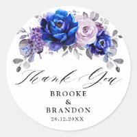 Casamento Floral Real Azul Lilac Roxo Obrigado