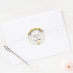 Adesivo Casamento Floral Romântico Amarelo Canário de Free
